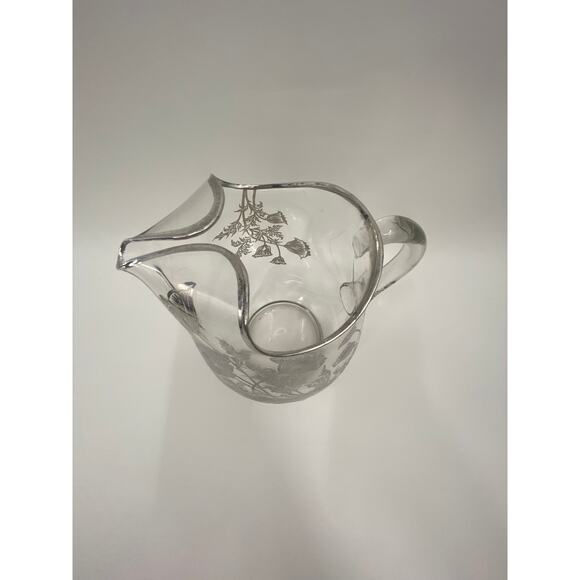Vintage Sterling Silver Glass Pitcher - Picture 2 of 8